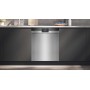 Siemens SN43HS03TE - Lavastoviglie da incasso iQ300, acciaio spazzolato, cestello posate, 60 cm