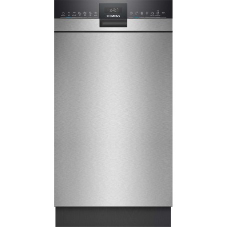 Siemens SR43ES25ME - Lavastoviglie da incasso iQ300, acciaio spazzolato, cassetto posate, 45 cm