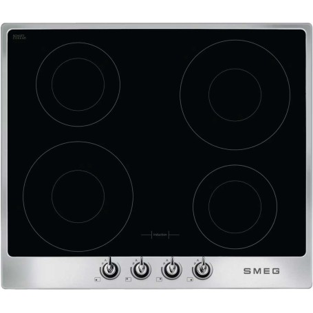 Smeg SI964XM Piano cottura a induzione, 60 cm, booster, timer, rilevamento automatico della pentola, cornice in acciaio inox