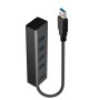 Lindy 43324 hub di interfaccia USB 3.2 Gen 1 (3.1 Gen 1) Type-A 5000 Mbit/s Nero (43324)