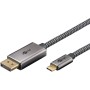 USB Adapterkabel, USB-C Stecker  DisplayPort Stecker, 4K 60Hz (schwarz/silber, 2 Meter, Textilkabel) (75708)
