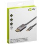 USB Adapterkabel, USB-C Stecker  DisplayPort Stecker, 4K 60Hz (schwarz/silber, 2 Meter, Textilkabel) (75708)