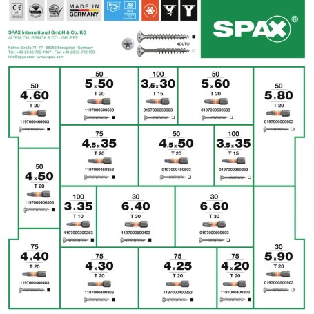 SPAX Holzbauschrauben-Sortiment L-BOXX Mini EDELSTAHL 5000009165019 (5000009165019)