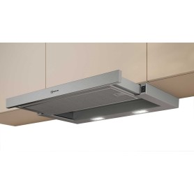 Neff D46BR22X2 Cappa aspirante a schermo piatto - N30, argento metallizzato, aria di ricircolo/scarico, 60 cm