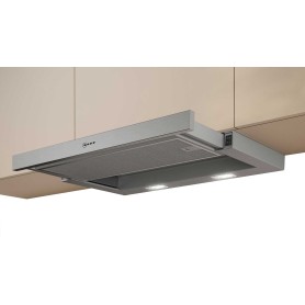 Neff D46BR12X7 Cappa aspirante a schermo piatto - N30, argento metallizzato, aria di ricircolo/scarico, 60 cm