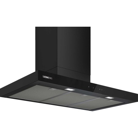 Siemens PowerLine LC97BDN60 - Cappa aspirante a parete iQ500, nero opaco, aria di ricircolo/scarico, 60 cm