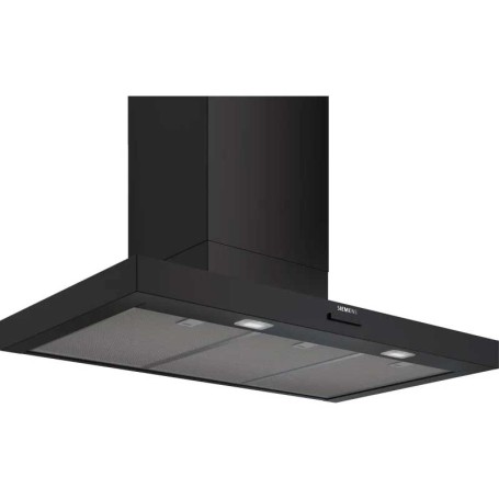 Siemens PowerLine LC95BCC60 - Cappa aspirante a parete iQ300, nero opaco, aria di ricircolo/scarico, 90 cm