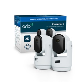 Arlo Essential Telecamera per interni 3 2K Pan-Tilt-Zoom, set da 2 (VMC3273-100EUS)