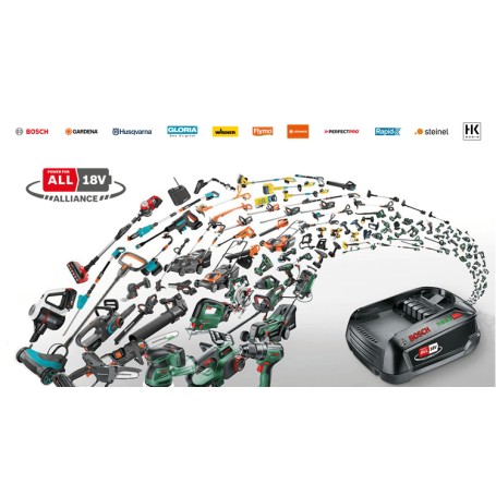 Akku-Rasentrimmer UniversalGrassCut 18V-26-500, 18Volt (grn/schwarz, Li-Ionen Akku 2,0Ah, POWER FOR ALL ALLIANCE) (06008C1F00)