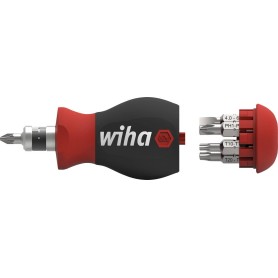 Schraubendreher Stubby 1/4", mit Bit Magazin (schwarz/rot, Stubby mit 7 Doppelbits) (43613)