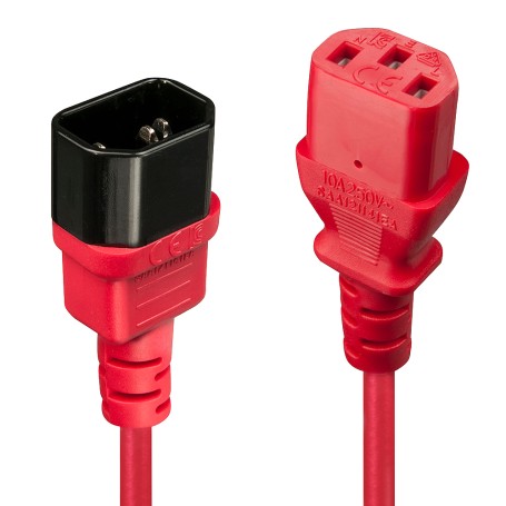 Lindy 30478 cavo di alimentazione Rosso 2 m Accoppiatore C14 Accoppiatore C13 (30478-LND)