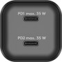 USB-C Dual-Schnellladegert Nano, PD, GaN, 35 Watt (schwarz, 2x USB-C, Power Delivery 3.0) (75333)