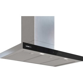 Siemens LC97BDN30 - Cappa aspirante a parete iQ500, effetto metallo, ricircolo/aria di scarico, 90 cm
