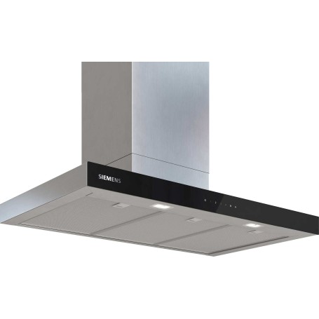 Siemens LC97BDN30 - Cappa aspirante a parete iQ500, effetto metallo, ricircolo/aria di scarico, 90 cm