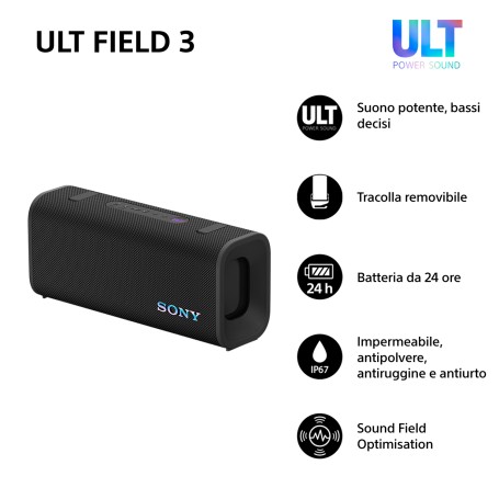 Sony SRSULT30B Altoparlante portatile stereo Nero (SRSULT30B.CE7)