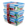 EMSA 508558 recipiente per cibo Rettangolare Scatola 1 L Blu, Trasparente 3 pz