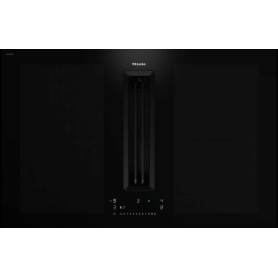 Miele KMDA 7676-1 FL BlackPerfection - Piano cottura a induzione con cappa aspirante integrata, completamente integrato, 80 cm
