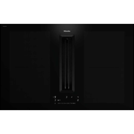 Miele KMDA 7676-1 FL BlackPerfection - Piano cottura a induzione con cappa aspirante integrata, completamente integrato, 80 cm