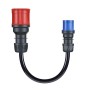 Adapter fr Gemini flex 22 kW, CEE rot Drehstrom 32A  CEE blau 16A (schwarz, 30cm) (CH-04-01)
