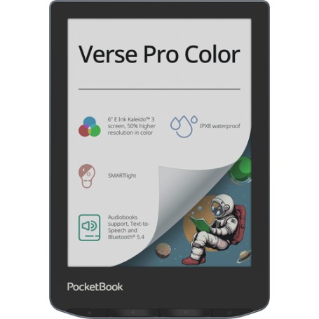 PocketBook Verse Pro Color lettore e-book Touch screen 16 GB Wi-Fi Nero, Blu (PB634K3-1-WW)