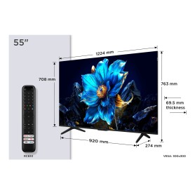 TCL P7K Serie Smart TV QLED 4K 55" 55P7K, Dolby Vision - Atmos, HDR10+, Google TV