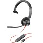 POLY Cuffie Blackwire 3310 certificate per Microsoft Teams + adattatore USB-C/A TAA (760Q7AA)