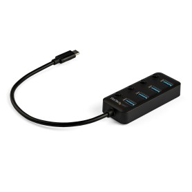 StarTech.com Hub USB-C a 4 porte - USB type C a 4 porte USB 3.0 type A con interruttori individuali On/Off - SuperSp (HB30C4AIB)