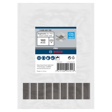 Diamantbohrkronen-Segmente Standard for Concrete (9 Stck, fr Bohrkrone  102mm) (2608601752)