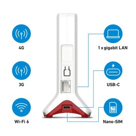 Box FRITZ! 6825 4G International router wireless Gigabit Ethernet Banda singola (2.4 GHz) Bianco (20003159)