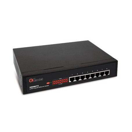 Hamlet Switch di rete a 8porte sistema automatico per riconoscimento velocità 10/100/1000 Mbit in metallo (HN08GTX)
