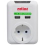ROLINE Power Wall Outlet, 2x USB Charger adattatore e invertitore Bianco (RO19.07.1616)