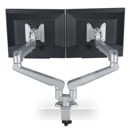 ROLINE Dual LCD Monitor Stand Pneumatic, Desk Clamp, Pivot 2 Joints (RO17.03.1148)