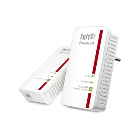 FRITZ! Powerline 1240E WLAN 1200 Mbit/s Collegamento ethernet LAN Wi-Fi Rosso, Bianco 2 pz (20002755)