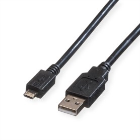 ROLINE 11.02.8752 cavo USB 1,8 m USB 2.0 USB A Micro-USB B Nero (RO11.02.8752)