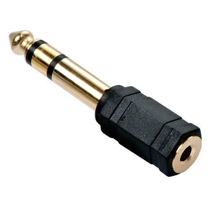 Lindy 35620 adattatore per inversione del genere dei cavi 6.3mm 3.5mm Nero (35620)
