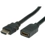 Value HDMI + Ethernet M/F 3 m cavo HDMI HDMI tipo A (Standard) Nero (RO11.99.5576)
