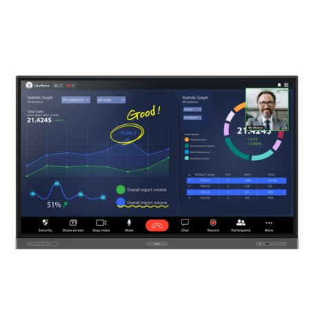 BenQ RP8603 Pannello piatto interattivo 2,18 m (86") Wi-Fi 450 cd/m² 4K Ultra HD Nero Touch screen Processore integrato Android (9H.F84TK.DE5)