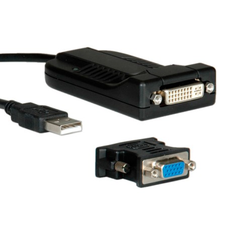 Value USB Display Adapter, USB to DVI/VGA Nero (RO12.99.1068)