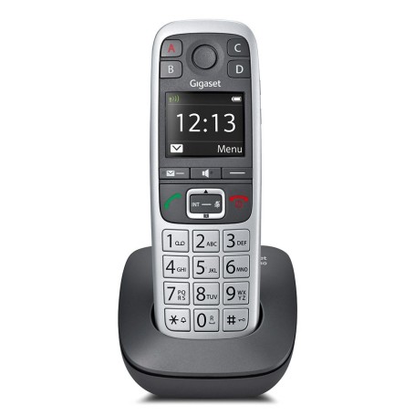 Gigaset E560 Telefono DECT Identificatore di chiamata Nero, Argento (S30852-H2708-B101)