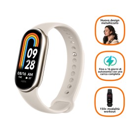 Xiaomi Smart Band 8 AMOLED Tracciatore di attività a clip/da polso 4,11 cm (1.62") Champagne, Oro (BHR7166GL)