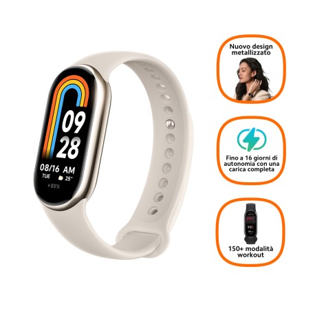 Xiaomi Smart Band 8 AMOLED Tracciatore di attività a clip/da polso 4,11 cm (1.62") Champagne, Oro (BHR7166GL)