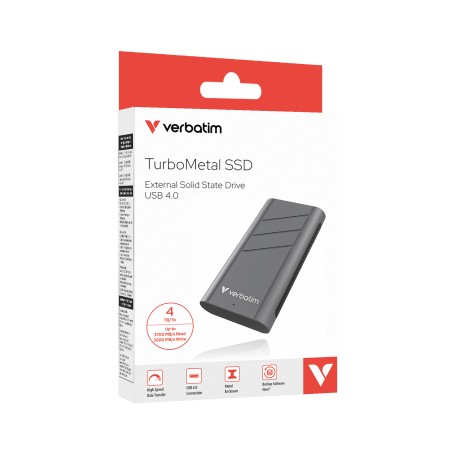 Verbatim TurboMetal SSD USB4 4TB USB tipo-C USB4 Gen 2x2 Argento (32023)