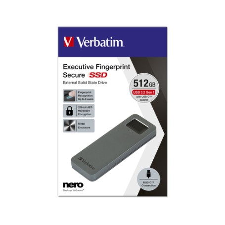 Verbatim 53656 unità esterna a stato solido 512 GB USB tipo-C 3.2 Gen 1 (3.1 Gen 1) Grigio