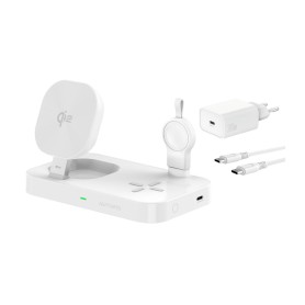 4smarts 541368 Caricabatterie per dispositivi mobili Cuffie, Smartphone, Orologio intelligente Bianco AC Carica wireless Ricaric