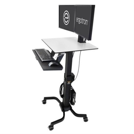 Ergotron WorkFit-C, Dual Sit-Stand Nero, Grigio Pannello piatto Carrello multimediale (24-214-085)