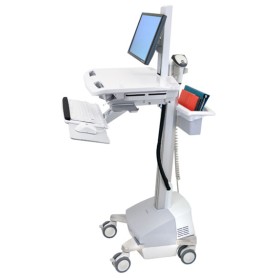 Ergotron StyleView EMR Cart with LCD Pivot, SLA Powered Alluminio, Grigio, Bianco Pannello piatto Carrello multime (SV42-6301-2)