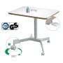 Leitz 65360001 piano di scrivania per computer Forma quadrata Alluminio Bianco