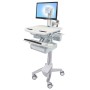 Ergotron StyleView Alluminio, Grigio, Bianco Pannello piatto Carrello multimediale (SV43-1310-0)