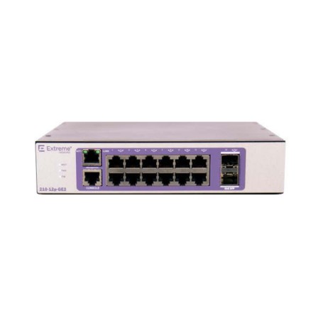 Extreme networks 210-12P-GE2 Gestito L2 Gigabit Ethernet (10/100/1000) Supporto Power over Ethernet (PoE) Bronzo, Porpor (16567)