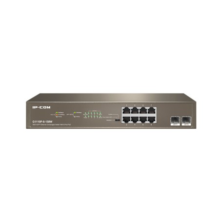 IP-COM Networks G1110P-8-150W switch di rete Gigabit Ethernet (10/100/1000) Supporto Power over Ethernet (PoE) 1U Grigio